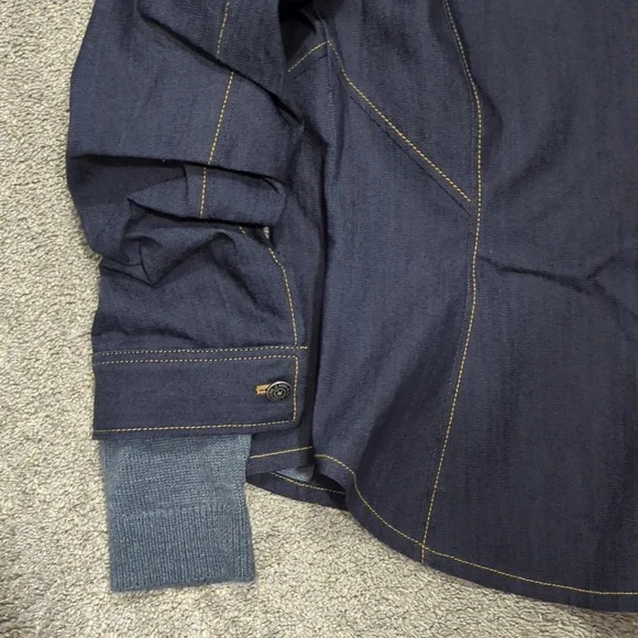 NWT Cinq a Sept Hooded Denim Jacket with Gray Hood - Picture 10 of 14